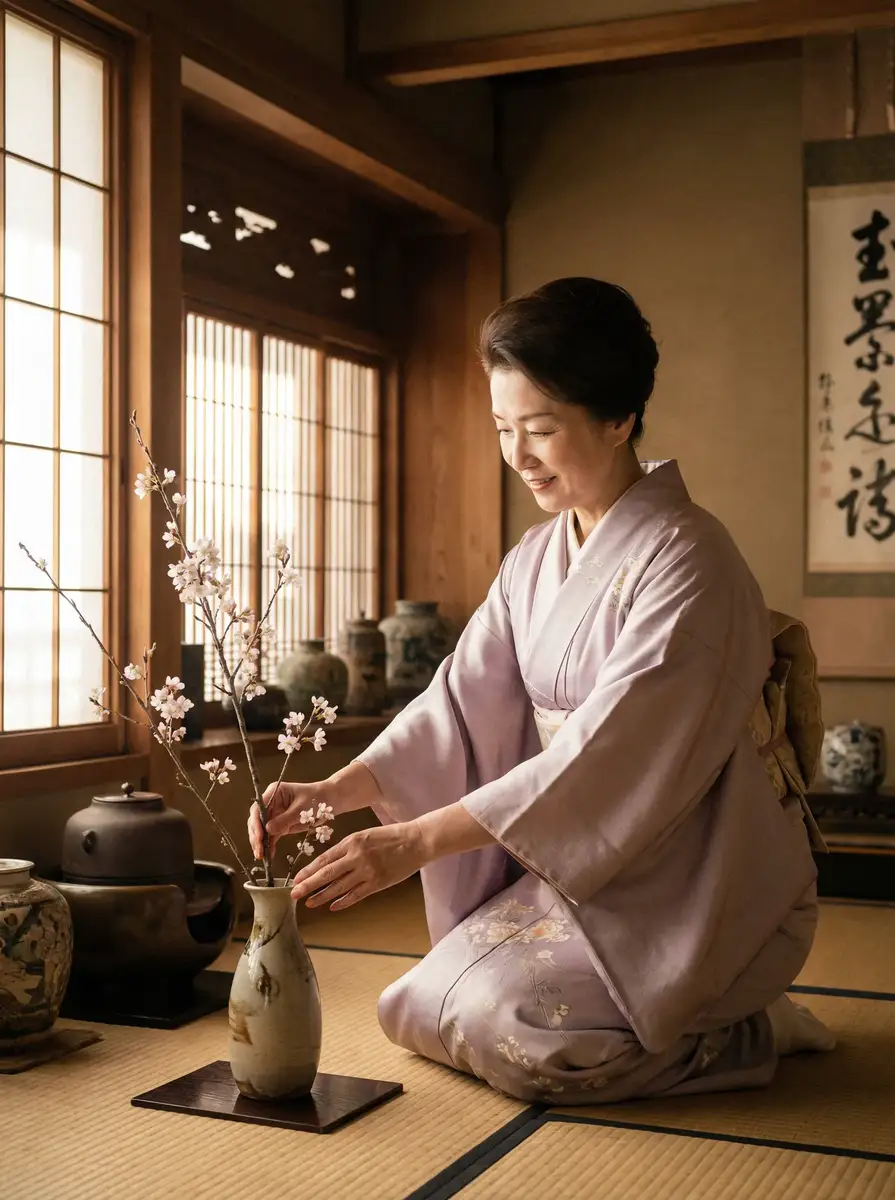 一位优雅的 《黑料吃瓜》黑料吃瓜最新更新_全网独家黑料吃瓜大全 在和室中插花