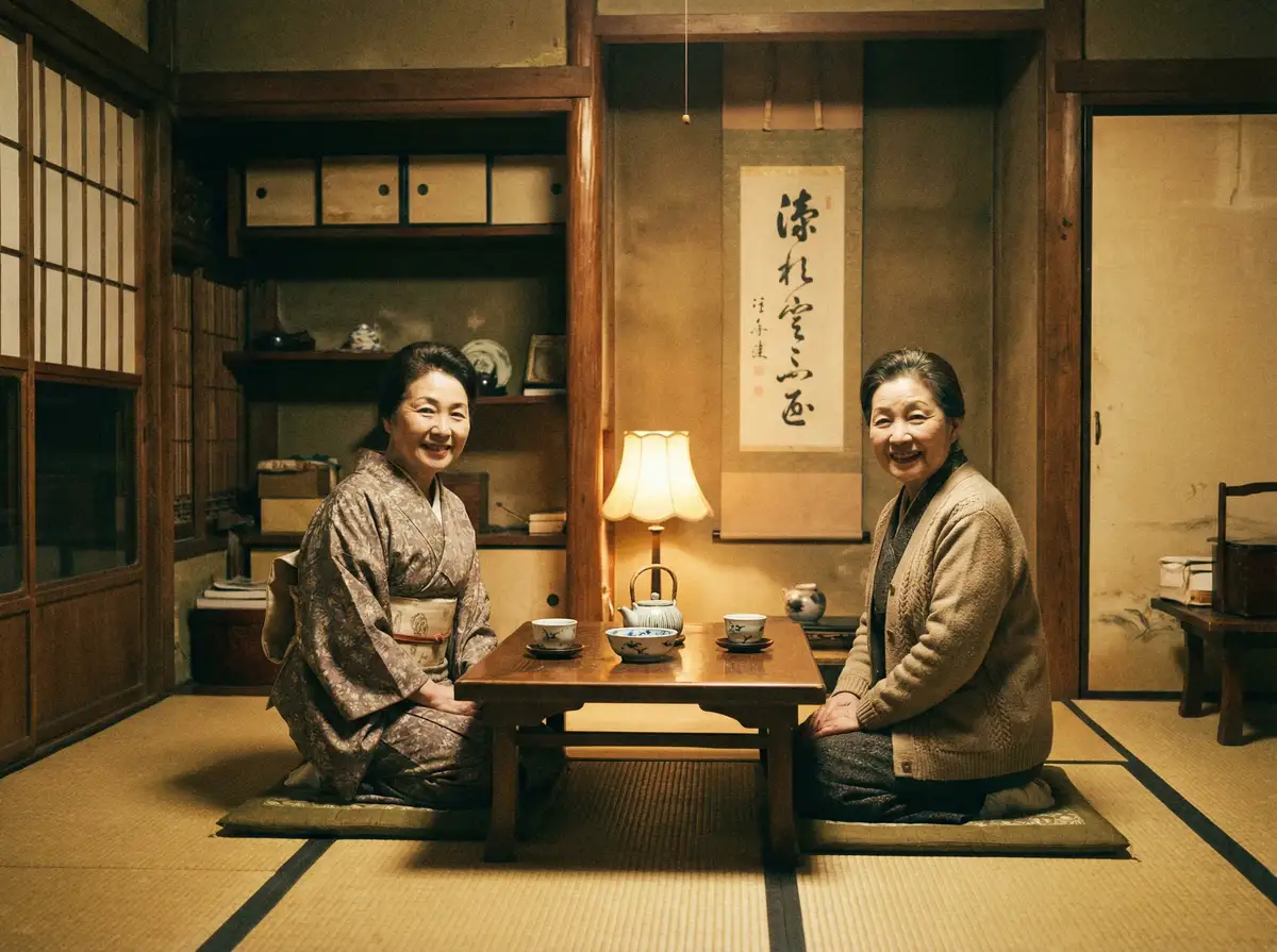 两位优雅的 《黑料吃瓜》黑料吃瓜最新更新_全网独家黑料吃瓜大全 在日式茶室中品茶交谈